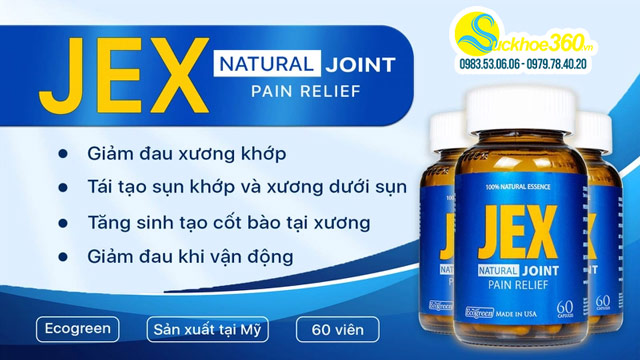 JEX Ecorgreen - Viên uống hỗ trợ giảm đau, bảo vệ xương khớp (60 viên)