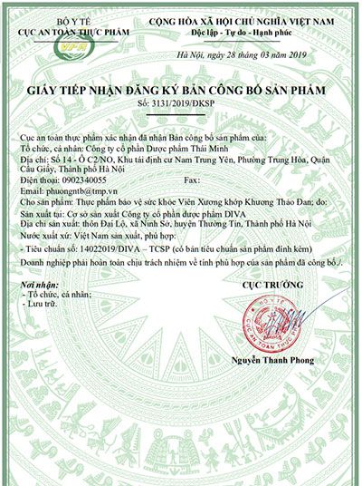 giấy đăng ký khương thảo đan