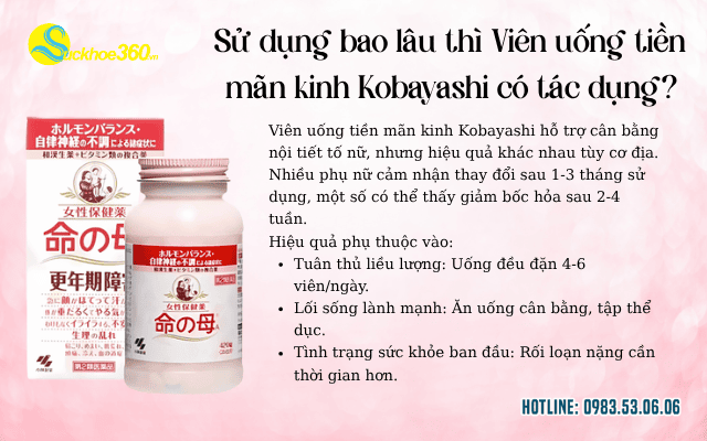 Viên uống Kobayashi sử dụng bao lâu thì có tác dụng