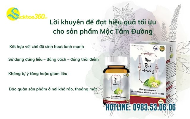 Lời khuyên để đạt hiệu quả tối ưu cho sản phẩm Mộc Tâm Đường