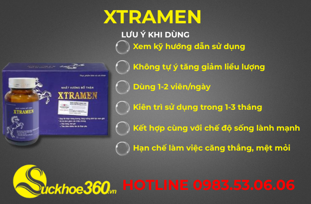 Một số lưu ý khi dùng Xtramen