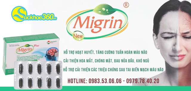 công dụng Migrin Plus hỗ trợ hoạt huyết, tăng cường tuần hoàn máu não
