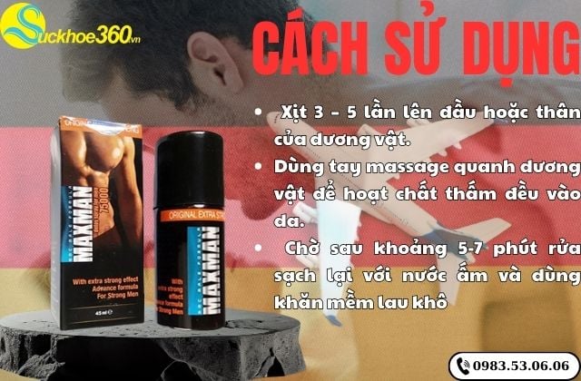 Cách sử dụng Maxman Delay Spray 75000