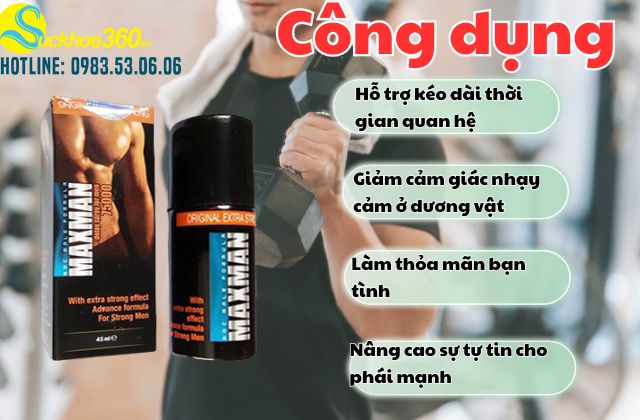 Công dụng Maxman Delay Spray For Men 75000 mang lại