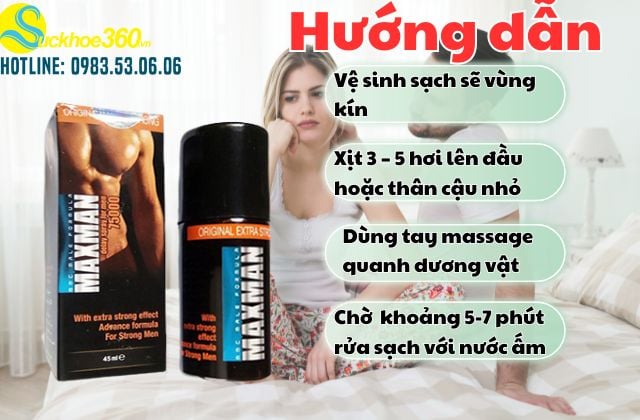 Hướng dẫn sử dụng Maxman Delay Spray For Men 75000