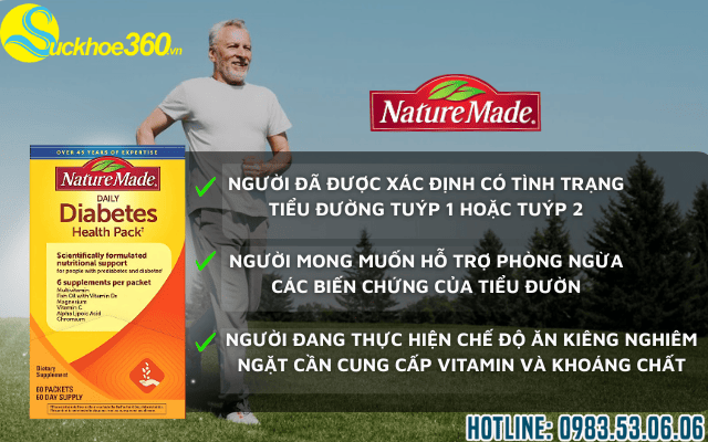 Đối tượng nên sử dụng Nature Made Diabetes Health Pack: