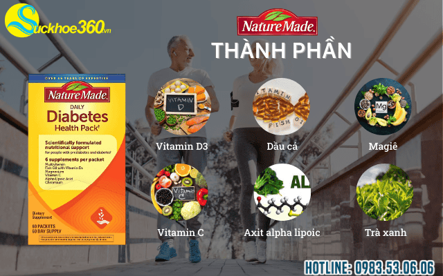 Khám phá thành phần độc đáo trong mỗi gói Nature Made Diabetes Health Pack