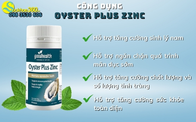 Công dụng vượt trội của viên uống Oyster Plus Zinc