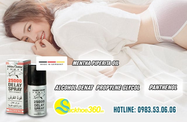 Thành phần có trong chai xịt 25000 Delay Spray