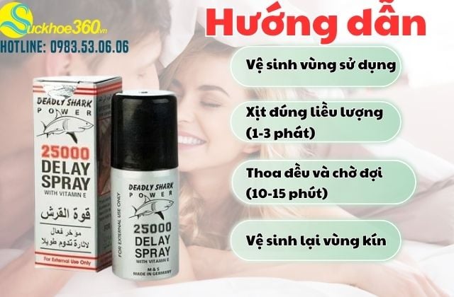 Cách sử dụng chai xịt Power 25000 Delay Spray hiệu quả