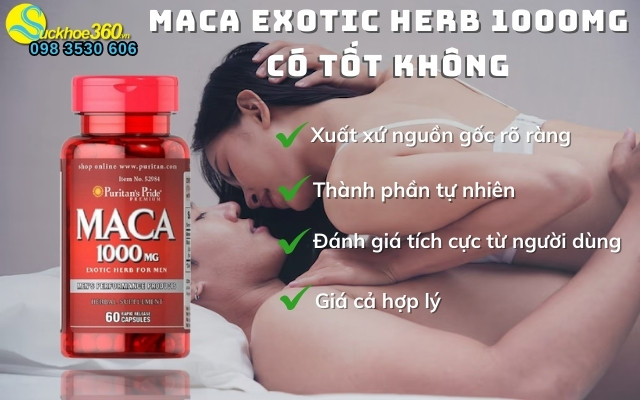 Viên uống Puritan’s Pride Maca Exotic Herb 1000mg có tốt không?