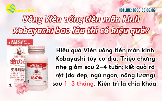 Viên uống tiền mãn kinh Kobayashi bao lâu thì có hiệu quả
