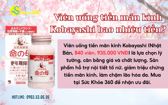 Viên uống tiền mãn kinh Kobayashi bao tiền 1 hộp
