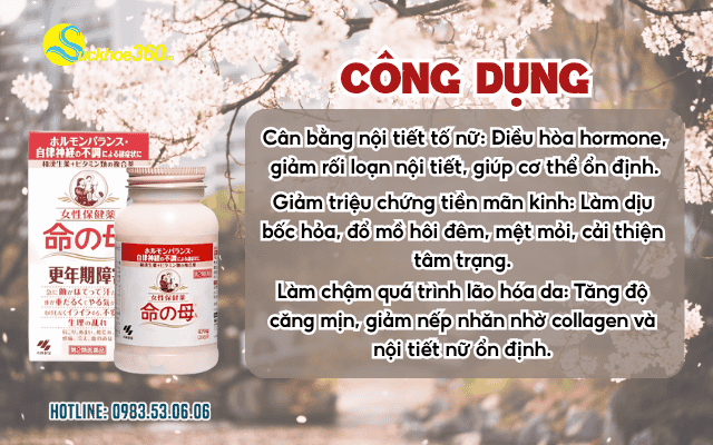 Viên uống tiền mãn kinh Kobayashi có tác dụng gì?