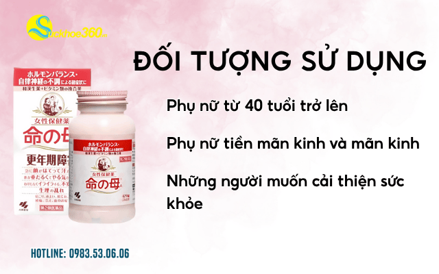 Viên uống tiền mãn kinh Kobayashi đối tượng sử dụng