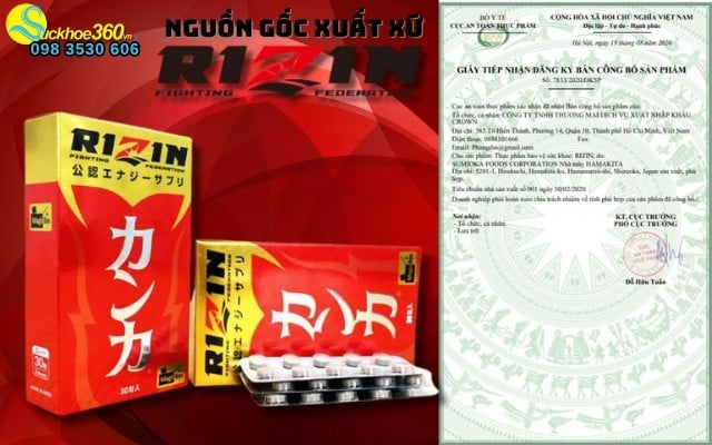 Nguồn gốc xuất xứ của sản phẩm viên uống Rizin