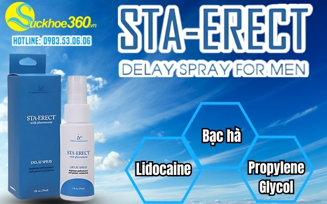 Xịt Sta‑Erect Delay Spray có thành phần gì?