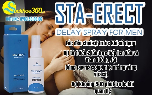 Hướng dẫn và liệu trình sử dụng xịt Sta‑erect Delay Spray