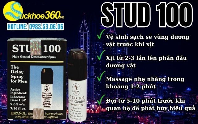 Hướng dẫn cách sử dụng xịt Stud 100