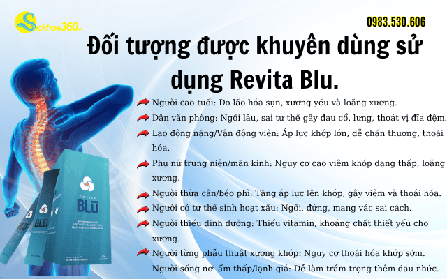 Đối tượng được khuyên dùng sử dụng Revita Blu.