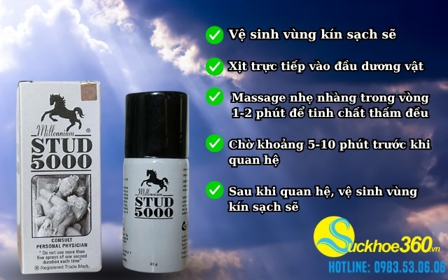 Hướng dẫn sử dụng chai xịt Stud 5000