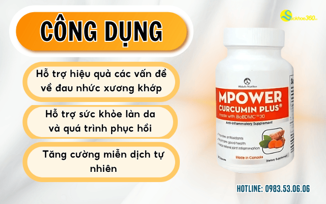 Viên uống Curcumin Mpower Curcumin Plus công dụng