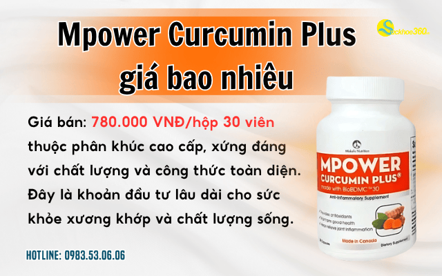 Viên uống Curcumin Mpower Curcumin Plus giá bao nhiêu