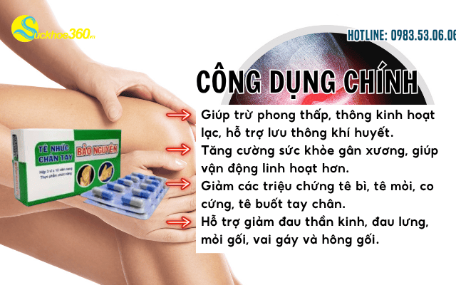 Tê nhức chân tay Bảo Nguyên công dụng