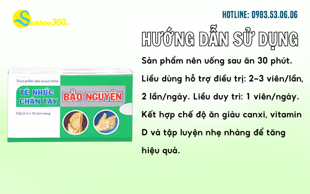 Tê nhức chân tay Bảo Nguyên hướng dẫn sử dụng