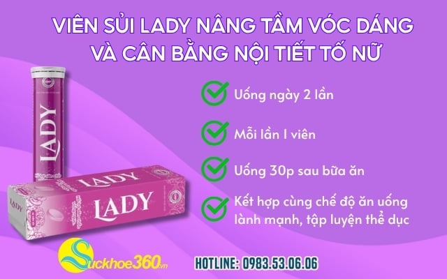 Hướng dẫn sử dụng Viên Sủi Lady đúng cách
