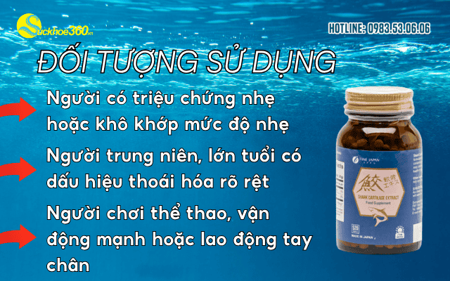 Shark Cartilage Extract Nhật Bản đối tượng sử dụng