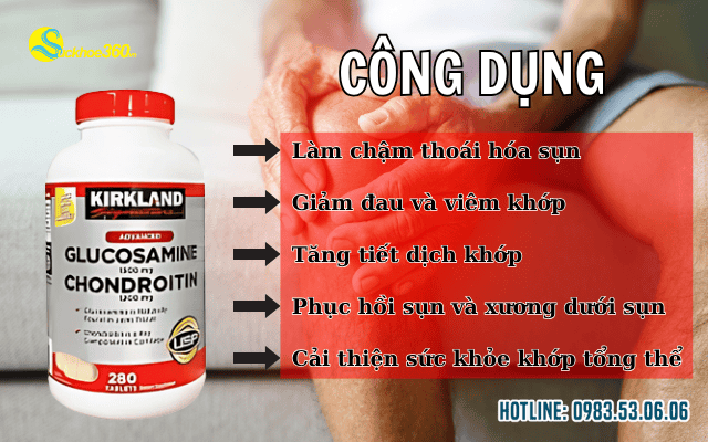 Viên uống Kirkland Glucosamine Chondroitin công dụng