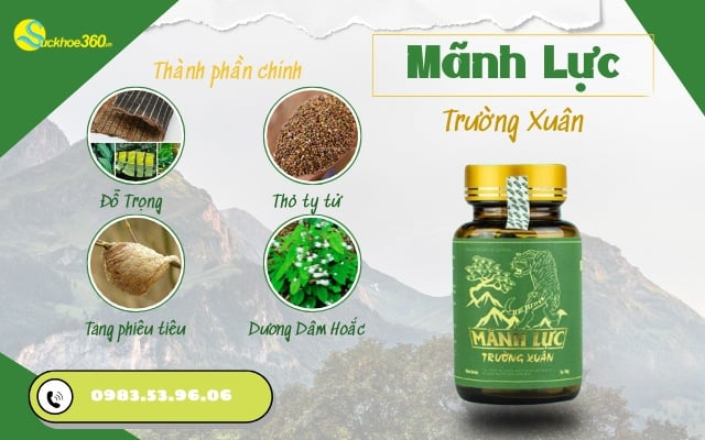 Thành phần chính sản phẩm Mãnh Lực Trường Xuân