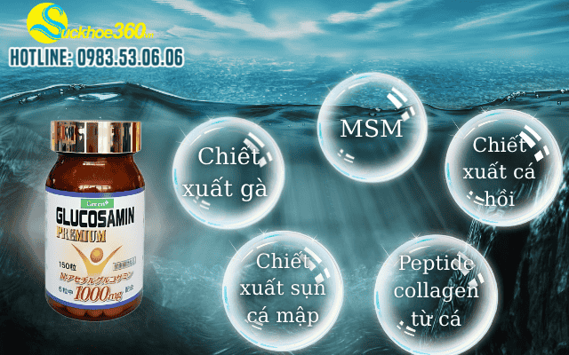 Các thành phần vàng có trong GO Glucosamine 1-A-Day 1500mg giúp tái tạo khớp hiệu quả