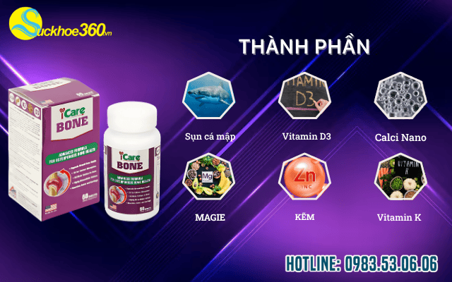 Những thành phần vàng trong viên uống Icare Bone