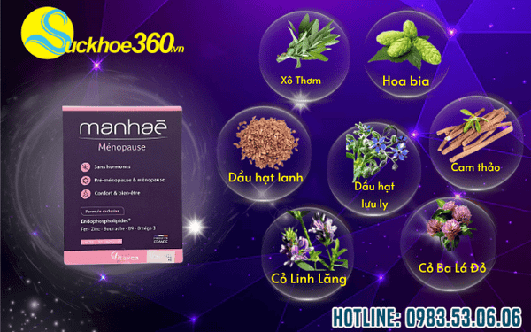 Các thành phần thiên nhiên có trong viên uống Manhaé Ménopause