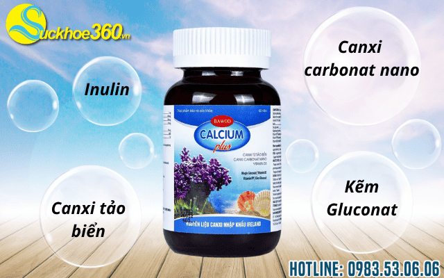 Thành phần chính của viên uống Bawod Calcium Plus