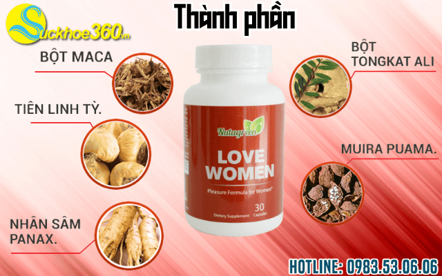 Thành phần có trong viên uống Love Women