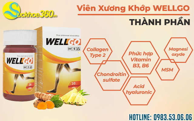 Thành phần có trong viên uống xương khớp Wellgo
