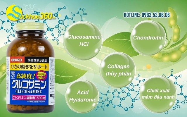 Thành phần chính có trong Orihiro Glucosamine 1500mg