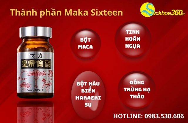 Thành phần chính của viên uống Maka Sixteen