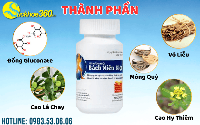 Thành phần của viên uống xương khớp Bách Niên Kiện