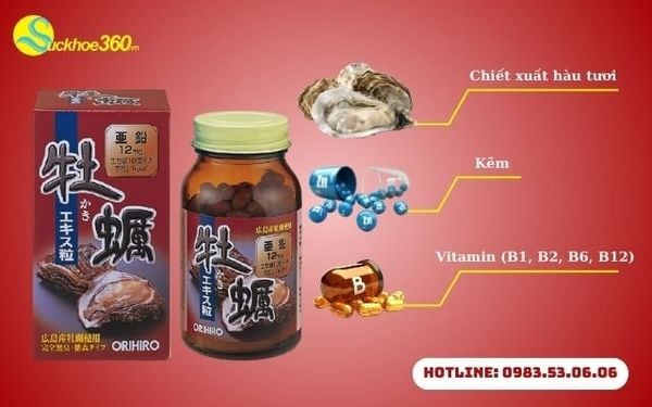 Thành phần của tinh chất hàu tươi Orihiro