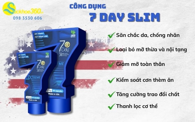 Thành phần công dụng và cách dùng viên uống giảm cân 7 Day Slim