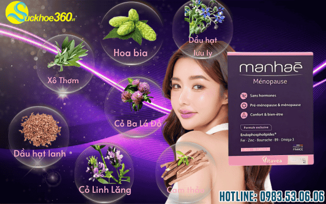 Thành phần tự nhiên trong viên uống Manhaé Ménopause