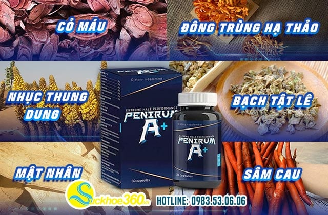 Công thức tạo thành viên uống Penirum A+