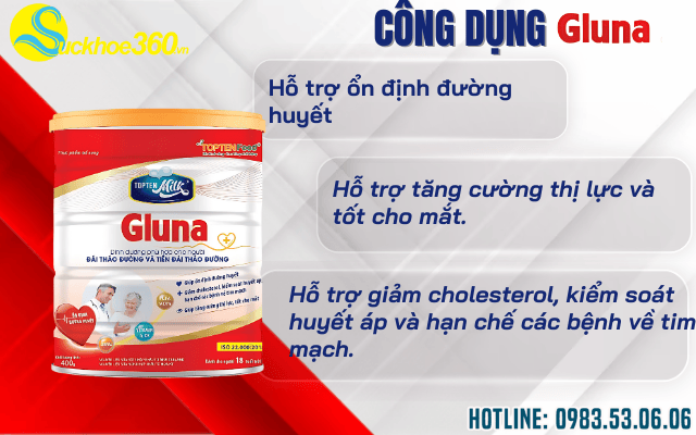Công dụng thực tế của sữa TOPTEN Milk Gluna đối với người tiểu đường