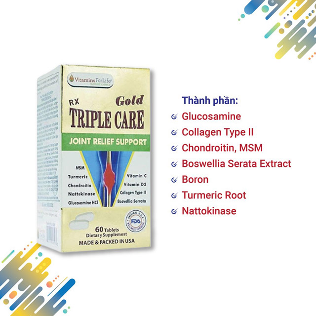 Triple Care Gold tạo độ nhờn và dẻo đai cho khớp