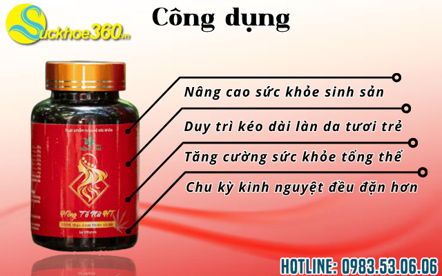 Công dụng nổi bật của Hồng Tố Nữ Hồng Tâm