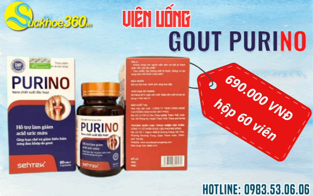 Viên uống Gout Purino hộp 60 viên giá bao nhiêu?
